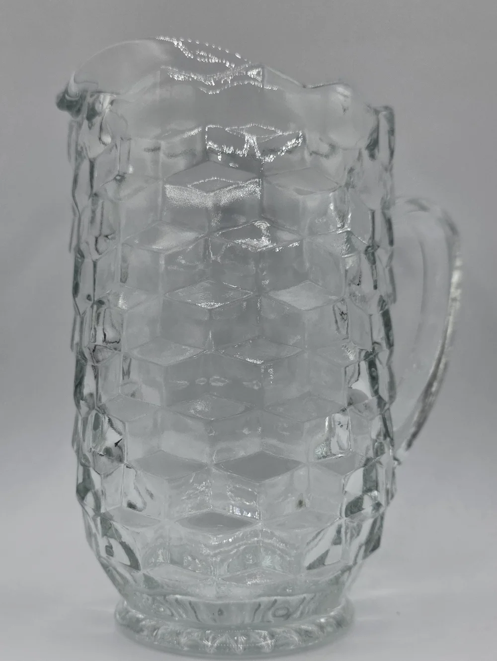FOSTORIA AMERICAN CUBIST WHITEHALL COLONY GLASS 8.5